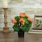 11" Coral Pink Potted Silk Begonia Floral Arrangement